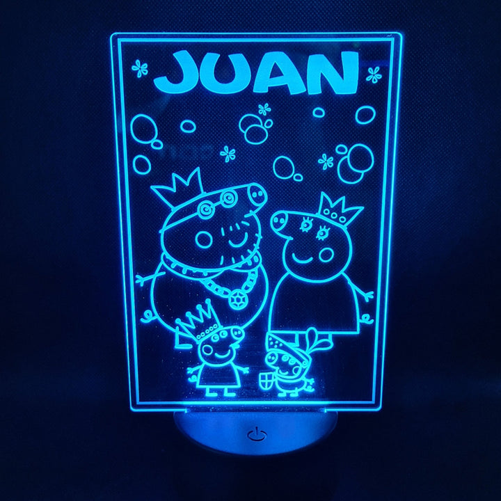 Lámpara Personalizada Pepa Pig con Iluminación de 16 Colores - tu tienda de impresión 3D
