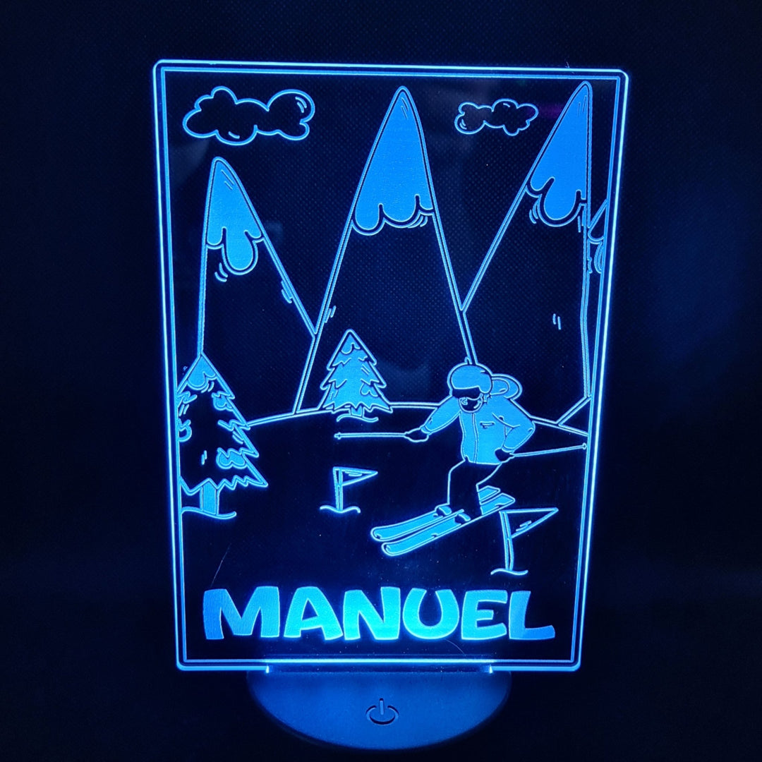 Lámpara Ski Personalizada con Iluminación de 16 Colores - tu tienda de impresión 3D