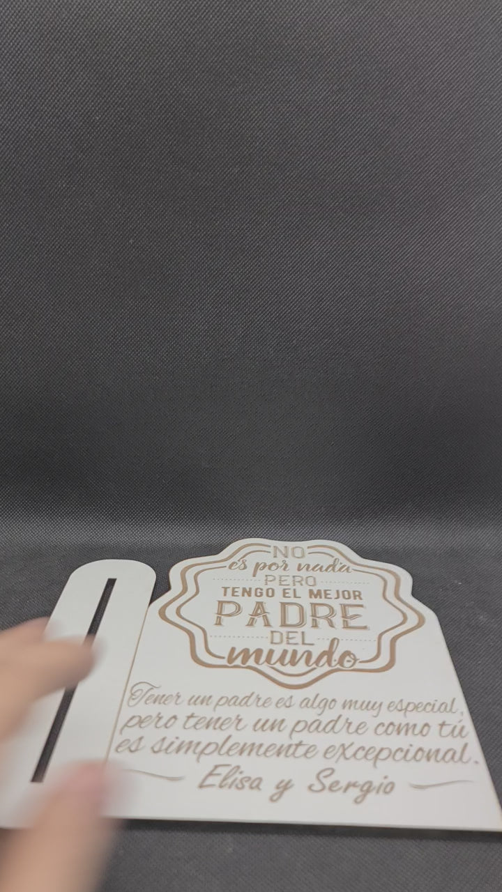 ¡Celebra a Papá con un Regalo Especial! Tesoro de Familia: Decorativo de Madera Grabado "Mejor Padre"