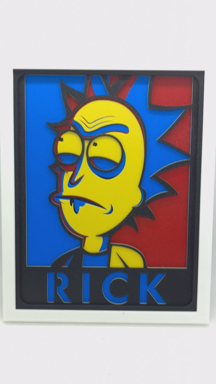 🎨 Cuadro 3D Exclusivo de Rick - Rick y Morty