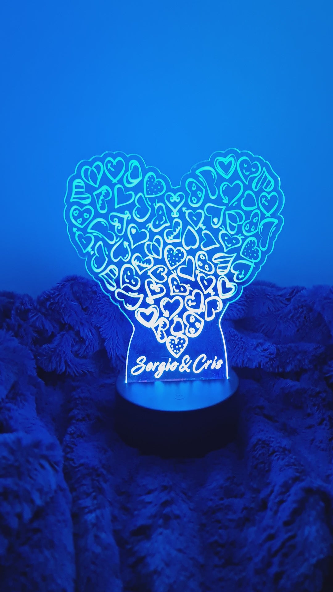 Lámpara Acrílica Led Personalizable - San Valentín - Ilumina tu amor con nuestra lámpara personalizada