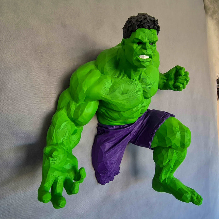Escultura de pared Hulk LowPoly (Fan Art)