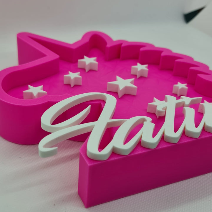 Unicornio con Nombre Personalizado: Impresión en 3D de Alta Calidad para Decoración y Regalos