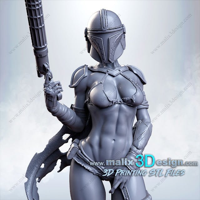 LADY MANDALORIAN BY MALIX3DESING (Unpainted Assembly Kit) / Painted to order!