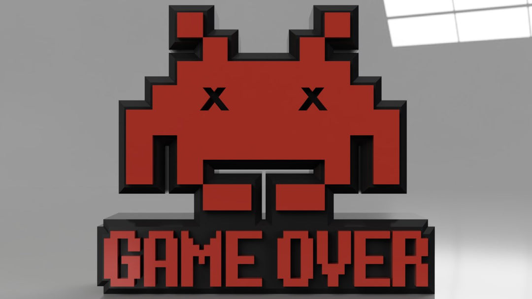 Cartel Game Over Space Invaders - ¡Revive la Era Dorada de los Videojuegos!