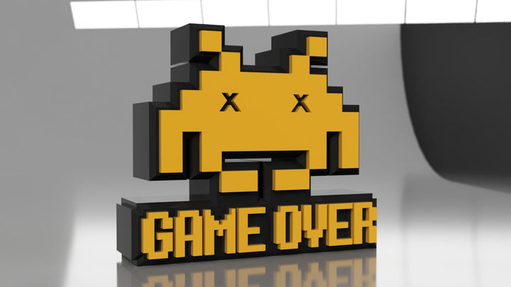 Cartel Game Over Space Invaders - ¡Revive la Era Dorada de los Videojuegos!