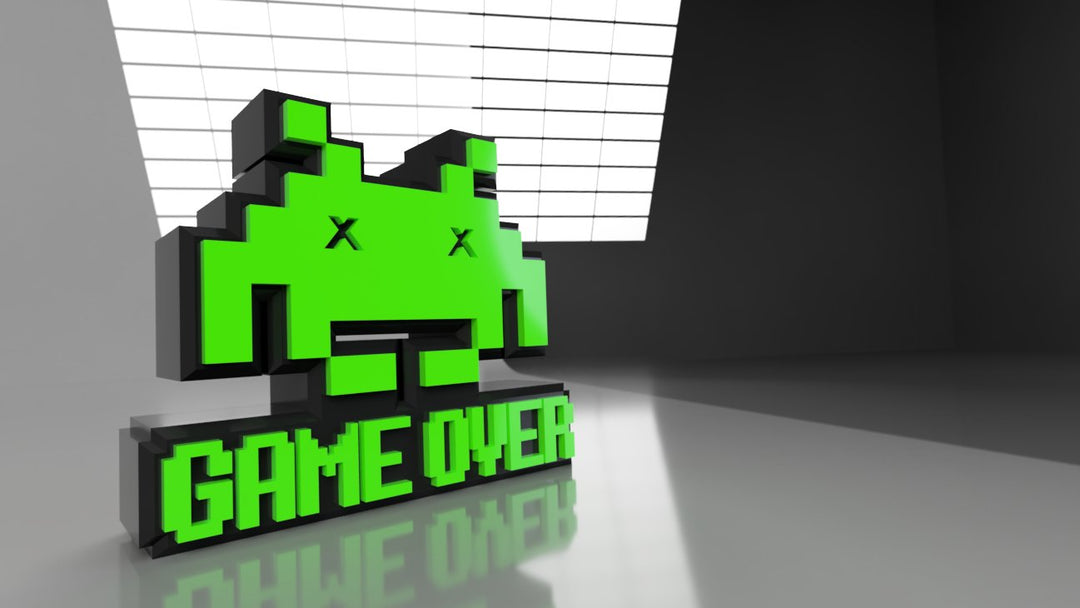 Cartel Game Over Space Invaders - ¡Revive la Era Dorada de los Videojuegos!