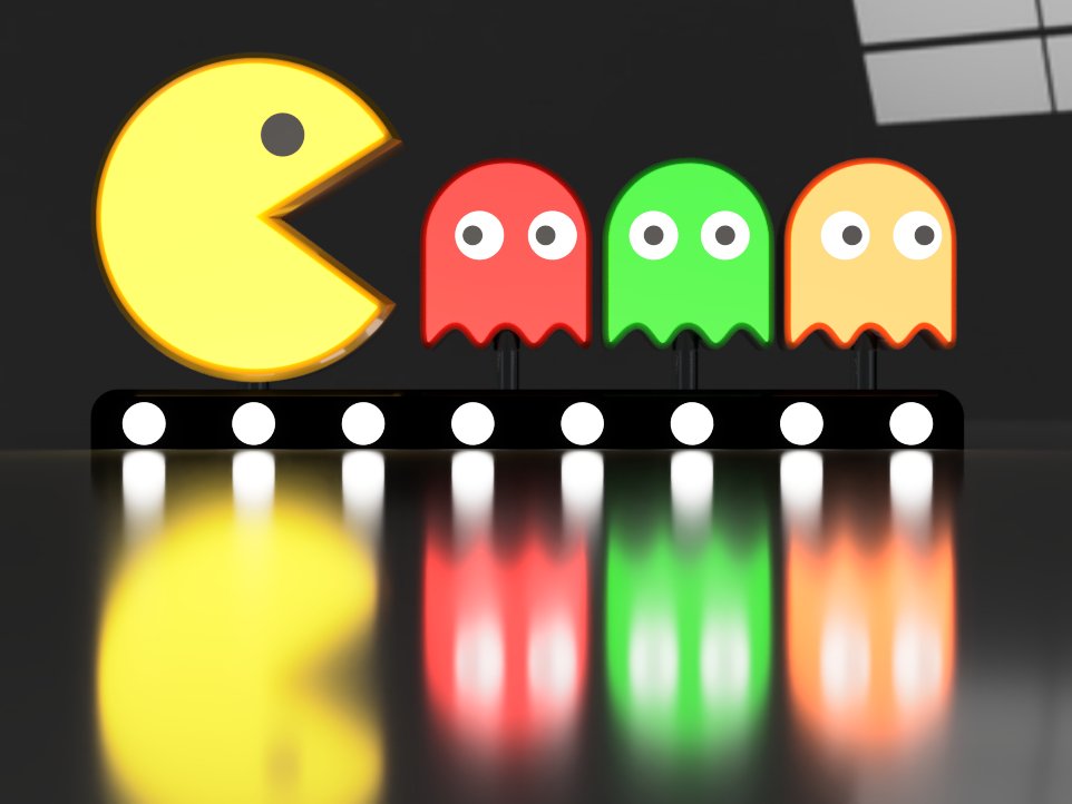 Lámpara led inspirada en PacMan