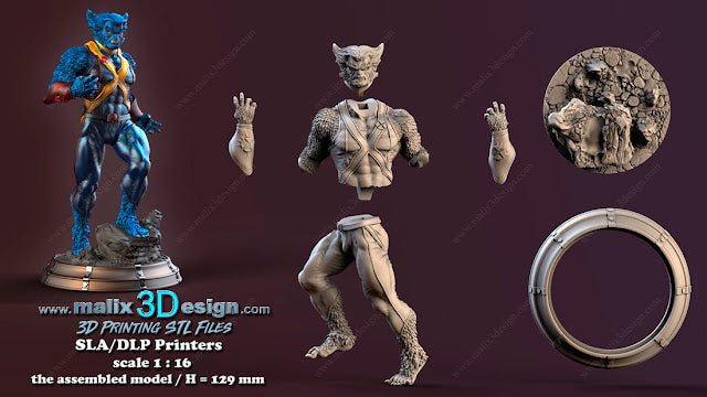 THE BEAST X-MAN BY MALIX3DESING (Unpainted Assembly Kit) / Painted on request!